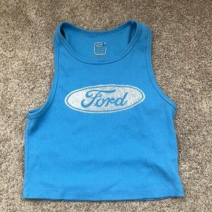 blue ford tank top size small